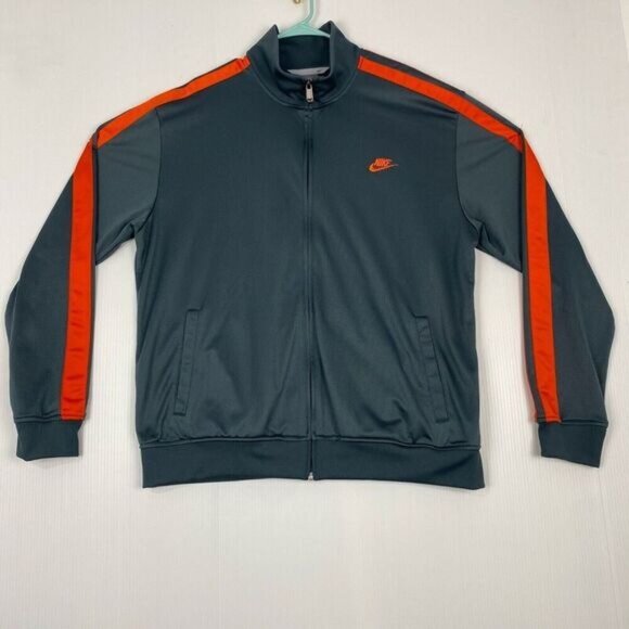 Nike Mens Medium Grey Logo Full Zip Swoosh Work Out Active Track Jacket size XXL - Picture 1 of 16